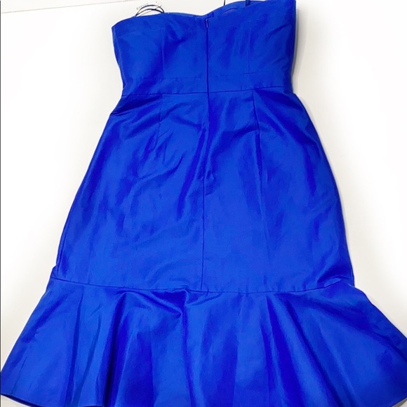 J.Crew Strapless Blue ruffle hem dress4P - Picture 4 of 8